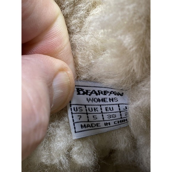 Bearpaw Boots Women's Size 7 ABIGAIL 1 Button Chestnut Suede Sheepskin Mid-Calf - Picture 8 of 9